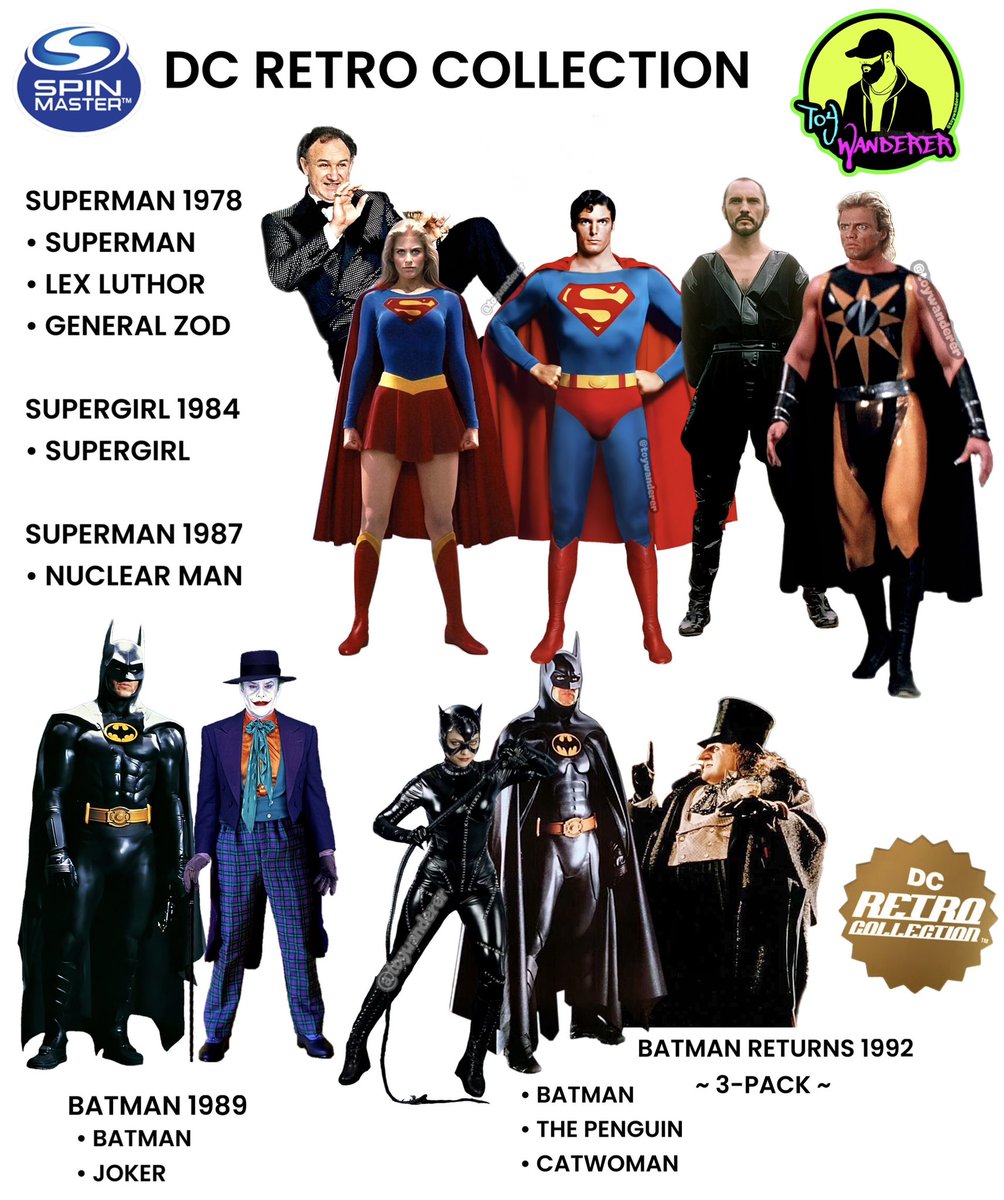 ToyWanderer's tweet image. I don’t have any images/details besides the characters listed for both “The Superman movie ‘25” &amp;amp; “DC Retro Collection” (Batman Beyond will eventually be added to the list &amp;amp; possibly the remastered Total Justice line. 

Here’s some listings for the Superman  4” line.
#spinmaster