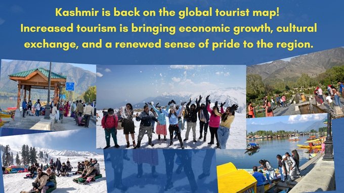aashiya_mir's tweet photo. Kashmir is back on the global tourist map! increased tourism is bringing economic growth, cultural exchange, and a renewed sense of pride to the region. #KashmirOnTheRise https://t.co/vdmNONKgSU