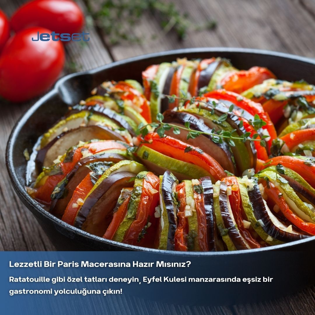Paris ziyaretinize tat katacak eşsiz lezzetleri Eyfel’in gölgesinde deneyimlemeye ne dersiniz? Ratatouille, soupe à l’oignon, boeuf bourguignon, coq au vin, croissant ve daha nice lezzet, Paris’te sizi bekliyor.

bit.ly/3PntJSE

#jetset #travel #paris