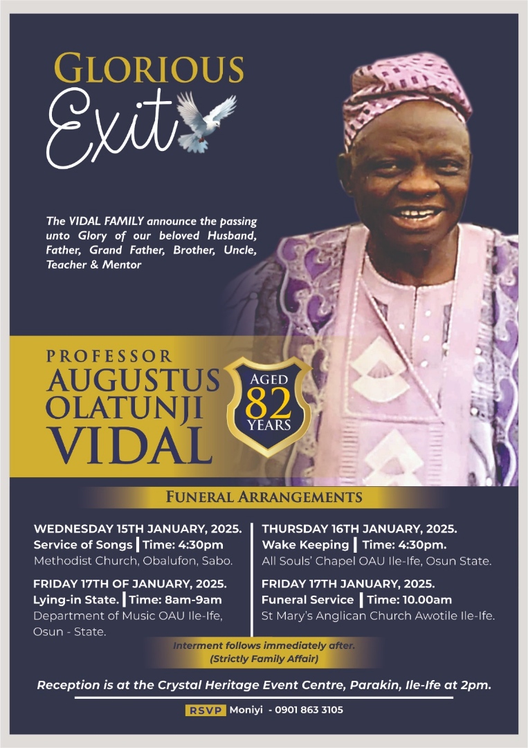 YinkaVidal's tweet photo. @bishopokupevi  A celebration of life of Professor Augustus Olatunji Vidal, Former Assistant Organist, St. John's Aroloya, Lagos under Rev. Titus Ilori Akintayo, Bishop Kale, Rev. Tope Johnson, TKE Phillips - Cathedral Church of Christ, Lagos, Marina. -- Rev. Victor 'Yinka Vidal. https://t.co/KYS6QNUWGv