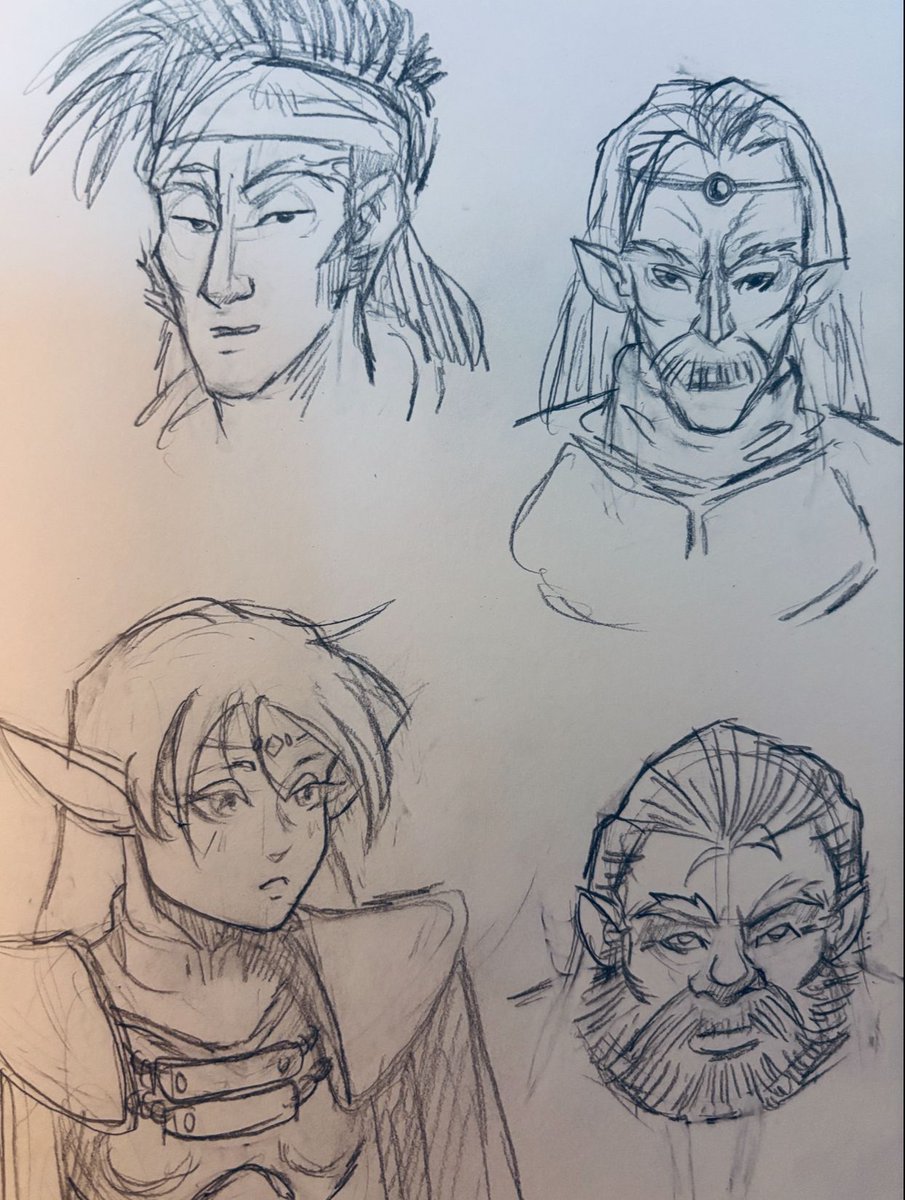 AbyssalCase's tweet photo. Watching  Record of Lodoss War for the first time! I kept swapping between sub and dubbed. And although I prefer the sub, I did have a lot of fun sketching characters like Deed and character adjacent portraits in that classic  early anime style while watching dubbed. https://t.co/8bBdj7yBAN