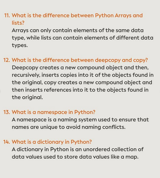 PythonDvz's tweet photo. 50 Python Interview Q&amp;A

#python #programming #developer #programmer #coding #coder #softwaredeveloper #computerscience #webdev #webdeveloper #webdevelopment #pythonprogramming #pythonquiz #ai #ml #machinelearning #datascience https://t.co/K5xJ1SPuMN