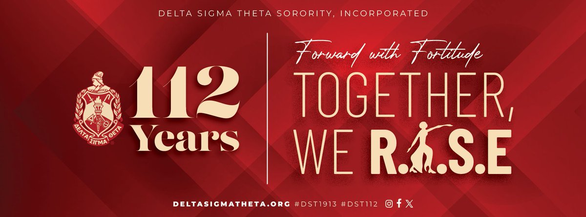 FACDST's tweet photo. Celebrating 112 years of sisterhood, scholarship, service, and social action as we move Forward With Fortitude: Together, We R.I.S.E. (Resilient, Impactful, Steadfast, and Empowered) 🔺 #TogetherWeRiseDST #DST112 #ForwardWithFortitude #DST1913 https://t.co/ILNlfw7xYY