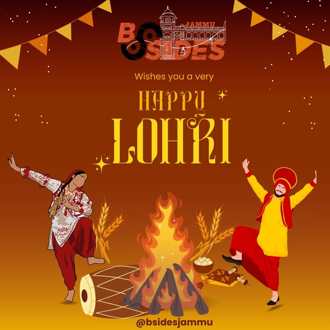 BSidesJammu's tweet photo. Wishing everyone a very Happy Lohri! 🎉🌾
As we celebrate the festive season, let's also ignite the flames of learning and growth. Join us on our journey with BSides Jammu as we explore, innovate, and secure the digital frontier together. #HappyLohri #Cybersecurity #BSidesJammu https://t.co/XC7NvQVyqX