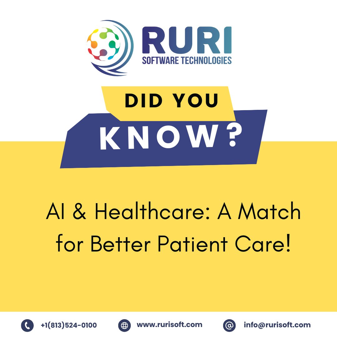 RuriSoftware's tweet photo. Did you know? #AI is not only assisting doctors with early diagnoses but also helping to streamline administrative tasks, reducing wait times, & ensuring patients get the right care, faster.
#Healthcare #PatientCare #healthcareinnovation #rurisoft #rurisoftflorida #Florida https://t.co/LGIisFoRp0