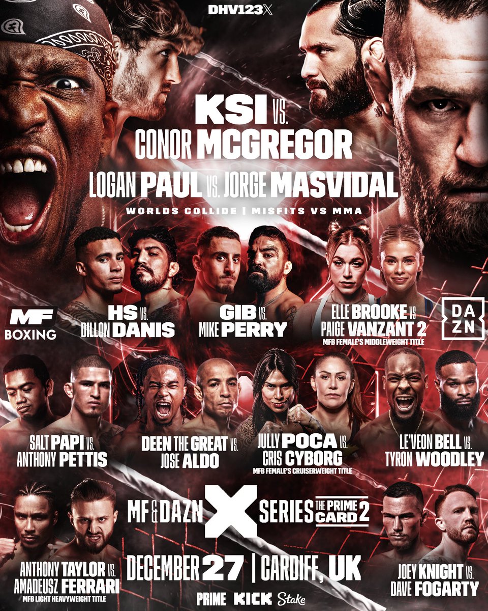 DHV123x's tweet image. KSI VS CONOR MCGREGOR CONCEPT CARD 🚨

MISFITS BOXING VS MMA 🩸