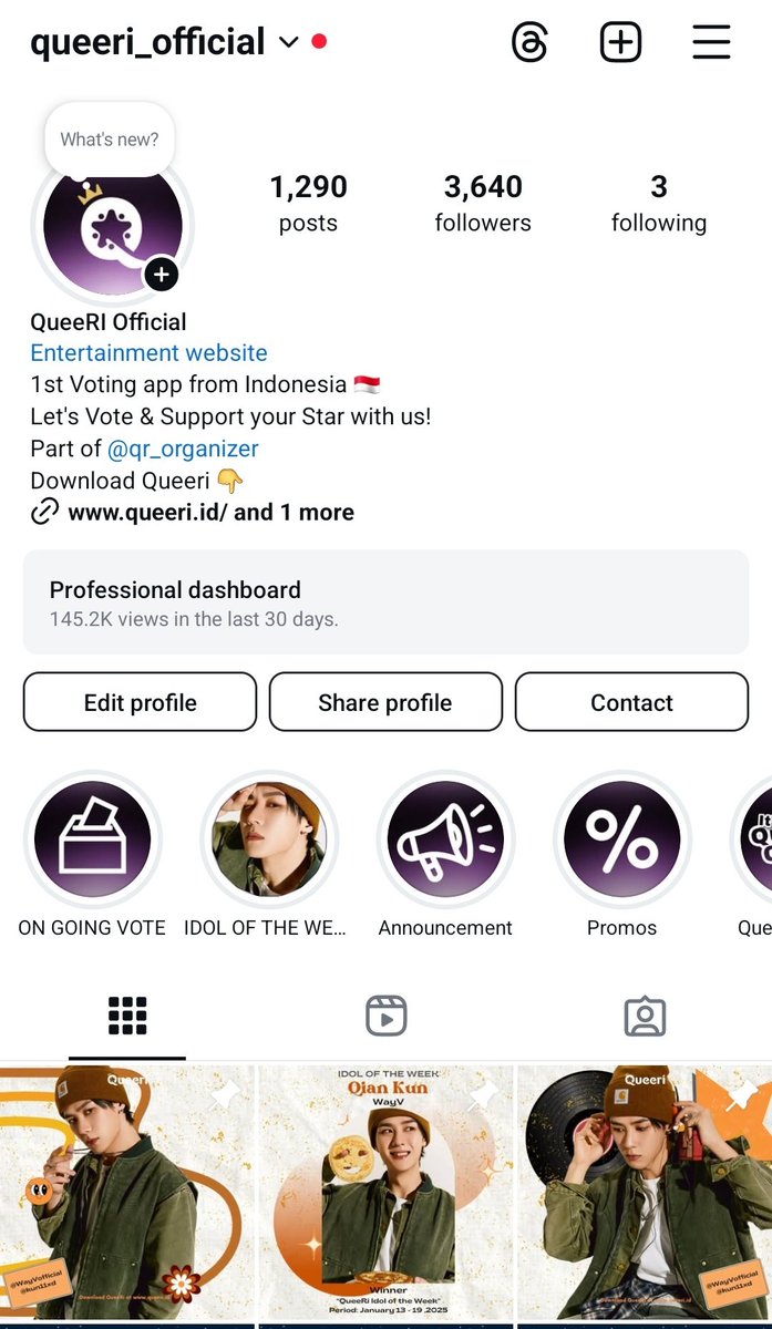 [𝗔𝗱 𝗣𝗿𝗼𝗼𝗳]
✨𝗜𝗗𝗢𝗟 𝗢𝗙 𝗧𝗛𝗘 𝗪𝗘𝗘𝗞✨
#KUN #WayV 

📍 Queeri's Instagram Banner &amp; Story Highlight
🗓 Jan 13-19, 2025

credit: <a href="/QKUNSUPPORT/">QIAN KUN TEAM (SLOW)</a>

#Queeri #Queeri_Proof #Queeri_IdolOfTheWeek