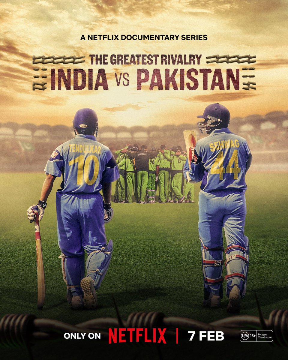 NetflixIndia's tweet image. Two nations. One epic Rivalry. 1.6 Billion prayers.
Come witness the thrill of a legacy like no other in The Greatest Rivalry: India vs Pakistan, arriving on 7th February, only on Netflix.

#TheGreatestRivalryIndiaVsPakistanOnNetflix #TheGreatestRivalryIndiaVsPakistan