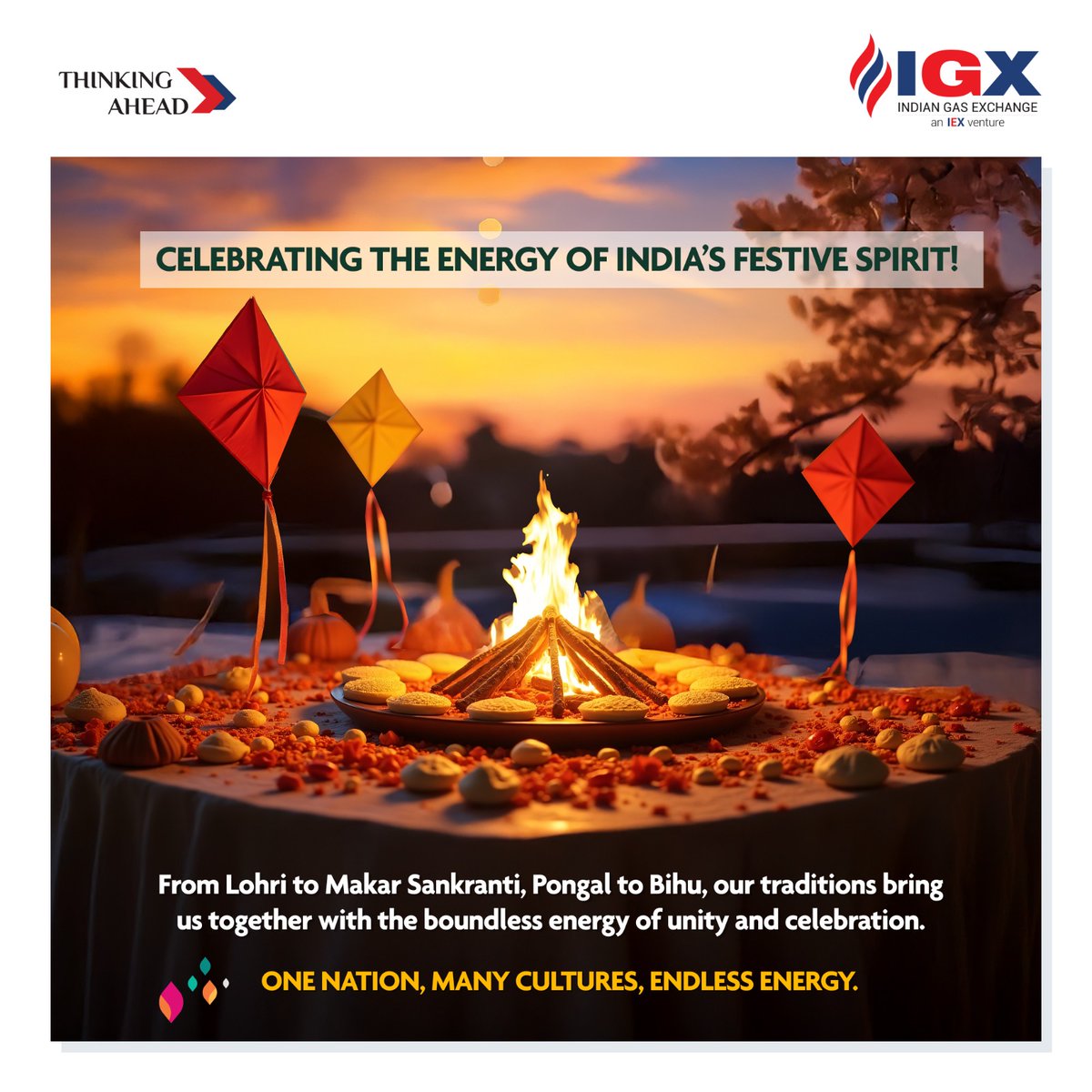 IGX_India_'s tweet image. The energy of India lies in its diverse traditions. This Uttarayan, from Makar Sankranti to Lohri, Pongal to Magh Bihu, let’s celebrate the festivals that bring us together and spread the spirit of togetherness and joy.

#FestiveEnergy #UnityInDiversity #MakarSankranti #Lohri
