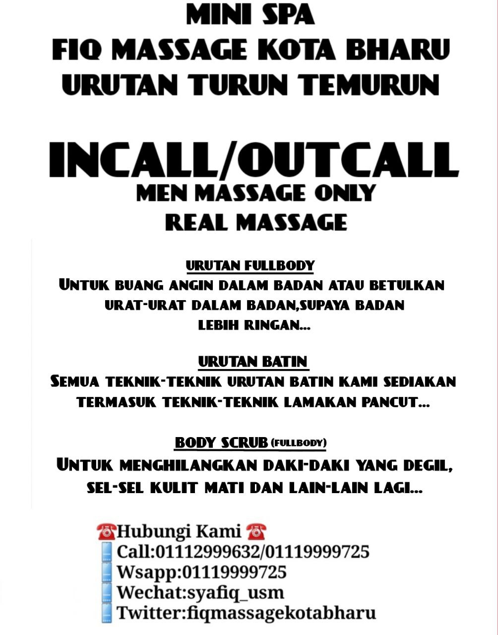 Urut Tradisional Kota Bharu ( massage men )
