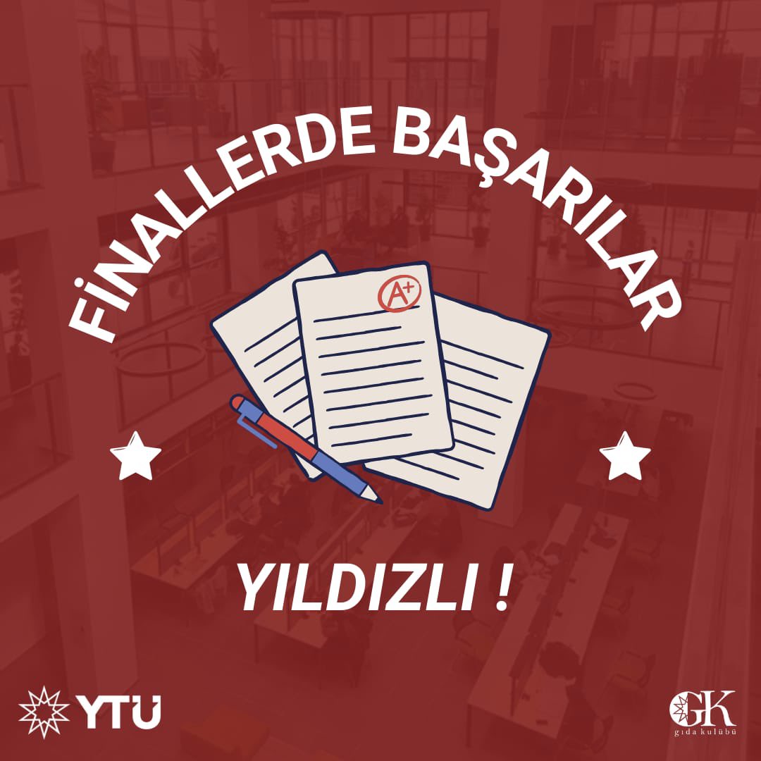 Gıda Kulübü olarak herkese finallerde başarılar dileriz! ✨