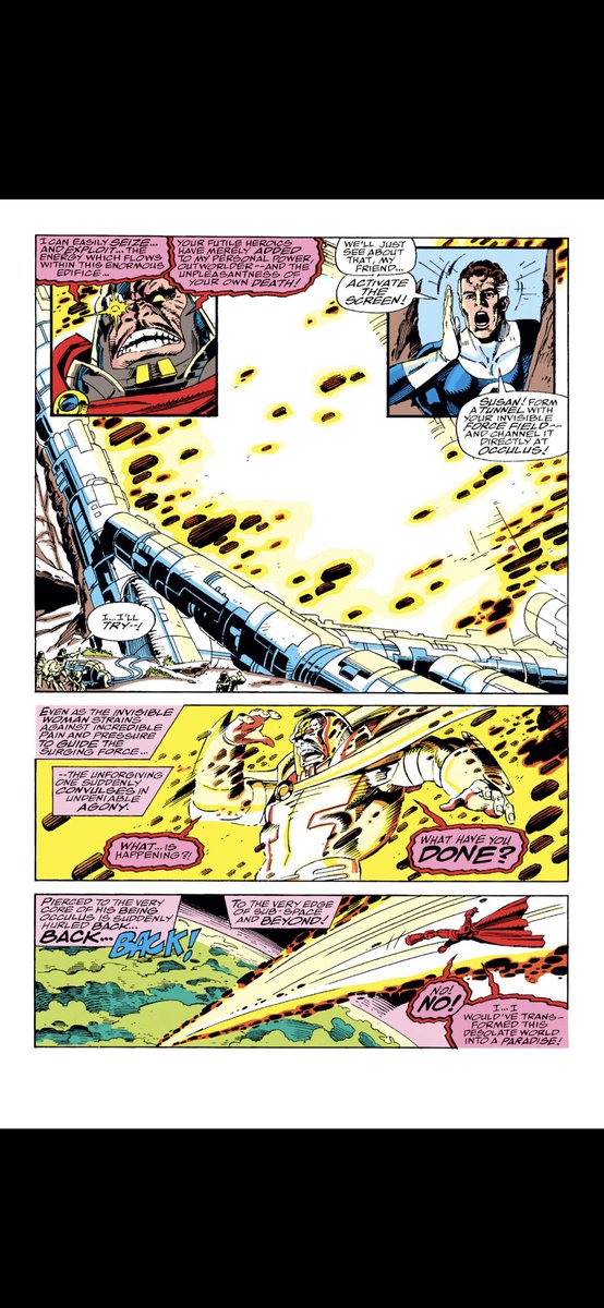 BrakeforDreams's tweet photo. #comicbeforebed Fantastic Four No. 365, June, 1992. Johnny churns out the fire, Alicia gets a surprise visit from Sharon, and Occulus defeated! 🔥😬💥 #FantasticFour #MarvelComics #MarvelUnlimited @MarvelComicsHQ @MarvelUnlimited https://t.co/48GHgFCKvh