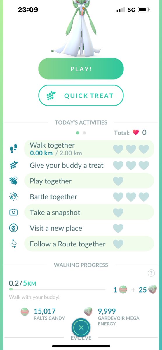 If you have had evo Mega Gardevoir and Mega Gallade, you can collect the mega energy of both Megas at the same time while you bring a Male as your buddy. 😃

#PokemonGOApp 
#PokemonGOThailand 
#PokemonGoBKK