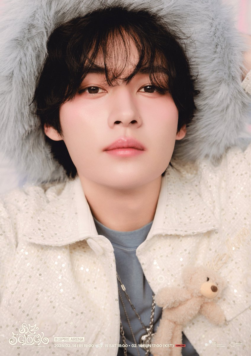 Stray Kids 5TH FANMEETING
⋆˙⟡ 𝗦𝗞𝗭 𝟱'𝗖𝗟𝗢𝗖𝗞 ✧˖°

TEASER IMAGES

#방찬 #BangChan
#리노 #LeeKnow

🕔2025.02.14-16 (KST)
📍INSPIRE ARENA

#StrayKids #스트레이키즈
#SKZ_5TH_FANMEETING
#SKZ_5CLOCK
#BeyondLIVE
#YouMakeStrayKidsStay