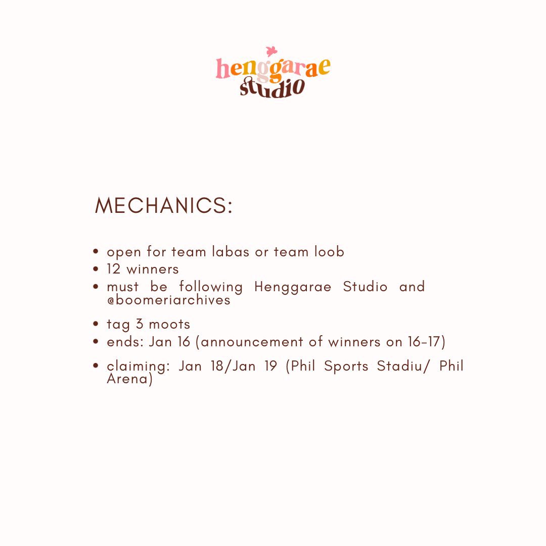 missingboosk's tweet photo. 🎨 17RH CONCERT GIVEAWAY: HENGGARAE ART PACKAGE (random) for concert goers 

🌱 (read mechanics) 
•12 winners 
•mbf @henggaraestudio, @missingboosk and @boomeriarchives 
•tag 3 moots
•like &amp; rt
•ends: jan 16 
•claiming: jan 18/jan 19 (Phil Sports Stadium/Phil Arena) https://t.co/eWQdbn0Dda