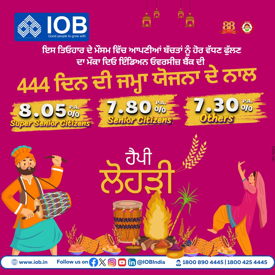 IOBIndia's tweet photo. Celebrate this festive season with a golden opportunity! 🎉💰 Invest in IOB's 444 Days Deposit and watch your savings grow. Make the most of it and secure your financial future today! 
#IOB444Days #FestiveSavings #IOBDeposit 
https://t.co/eQWba6GaW3

#IOB #IndianOverseasBank #DFS #RBI #Deposit #higherrates #goodreturns #returnoninvestment #BankDeposit #444days #invest #investments #Savings #future