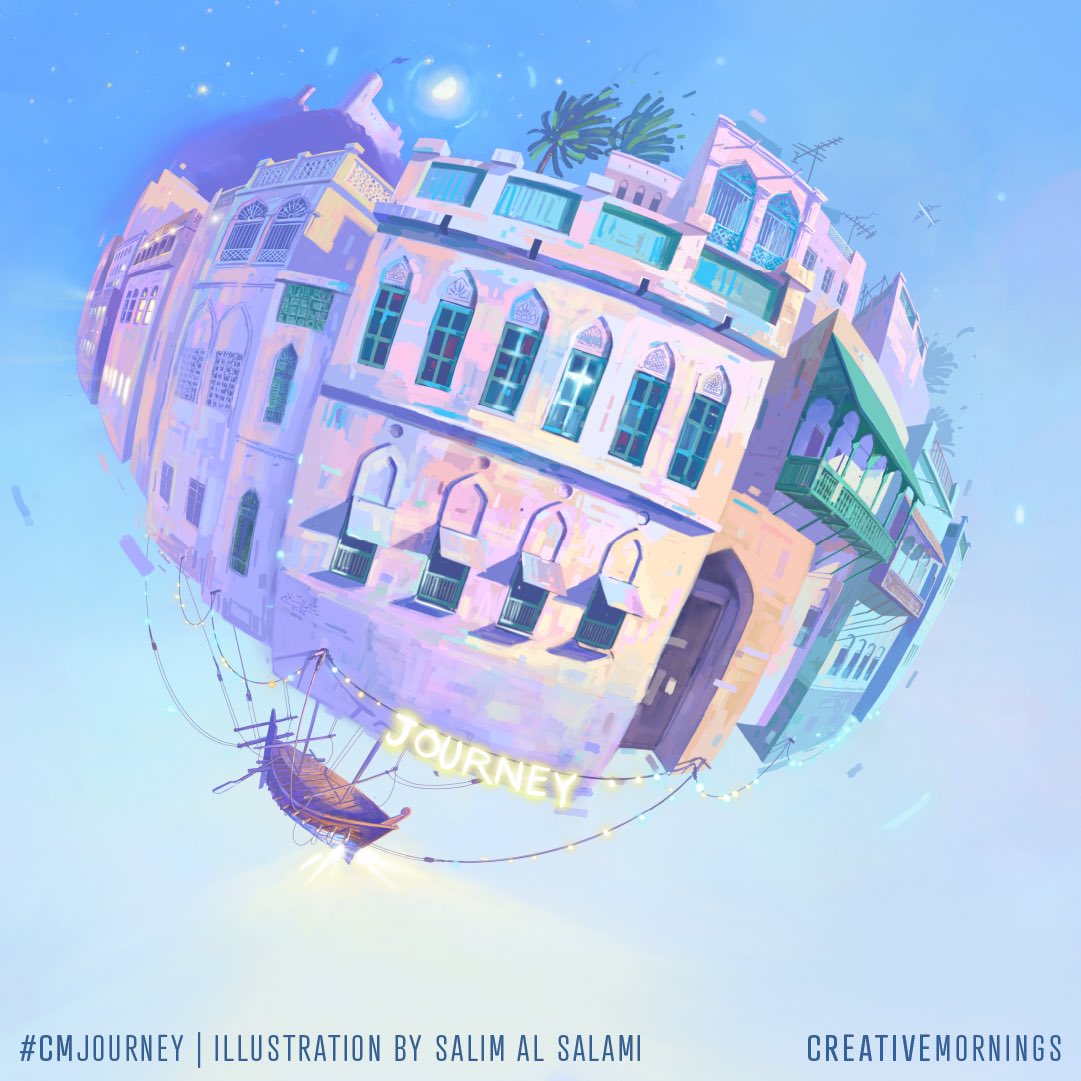 موضوعنا لشهر يناير هو رحلة✈️
 اقترحه أصدقائنا في مسقط <a href="/cm_muscat/">CreativeMornings/Muscat</a> ورسمه <a href="/salimalsalami/">سالم السلامي</a> . انطلق برؤية جديد مع رحلة هذا الشهر  
#CMjourney