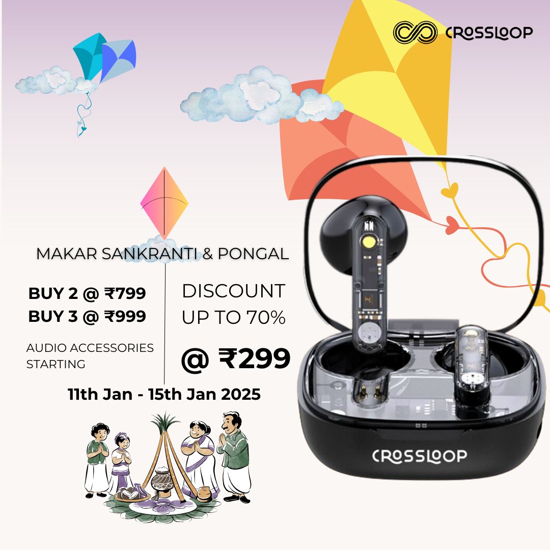 🪁 Celebrate Sankranti &amp; Pongal with unbeatable deals! 🎶 Wireless Earbuds: 2 @ ₹799, 3 @ ₹999. 

Plus, ₹100 OFF on Wired Earphones with Code MKPG25! 🌟 Offer valid Jan 11-15. 
Shop now! 

#PongalSale #SankrantiFiesta #Lohri2025