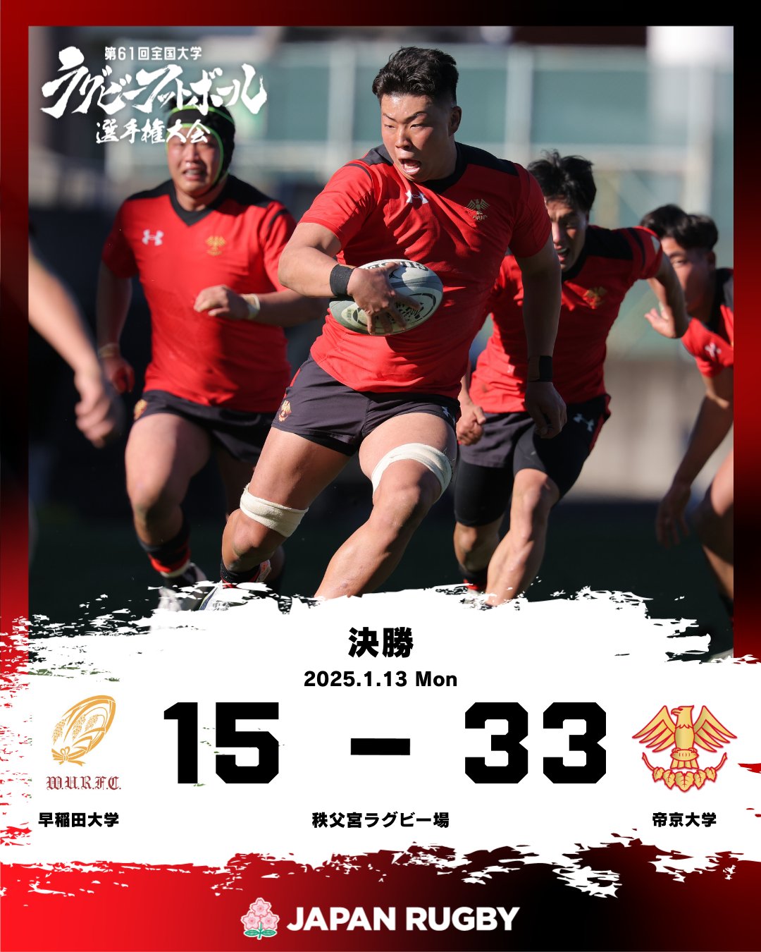 全国大学ラグビー選手権【公式】 on X: 全国大学ラグビー選手権【公式】 on X: