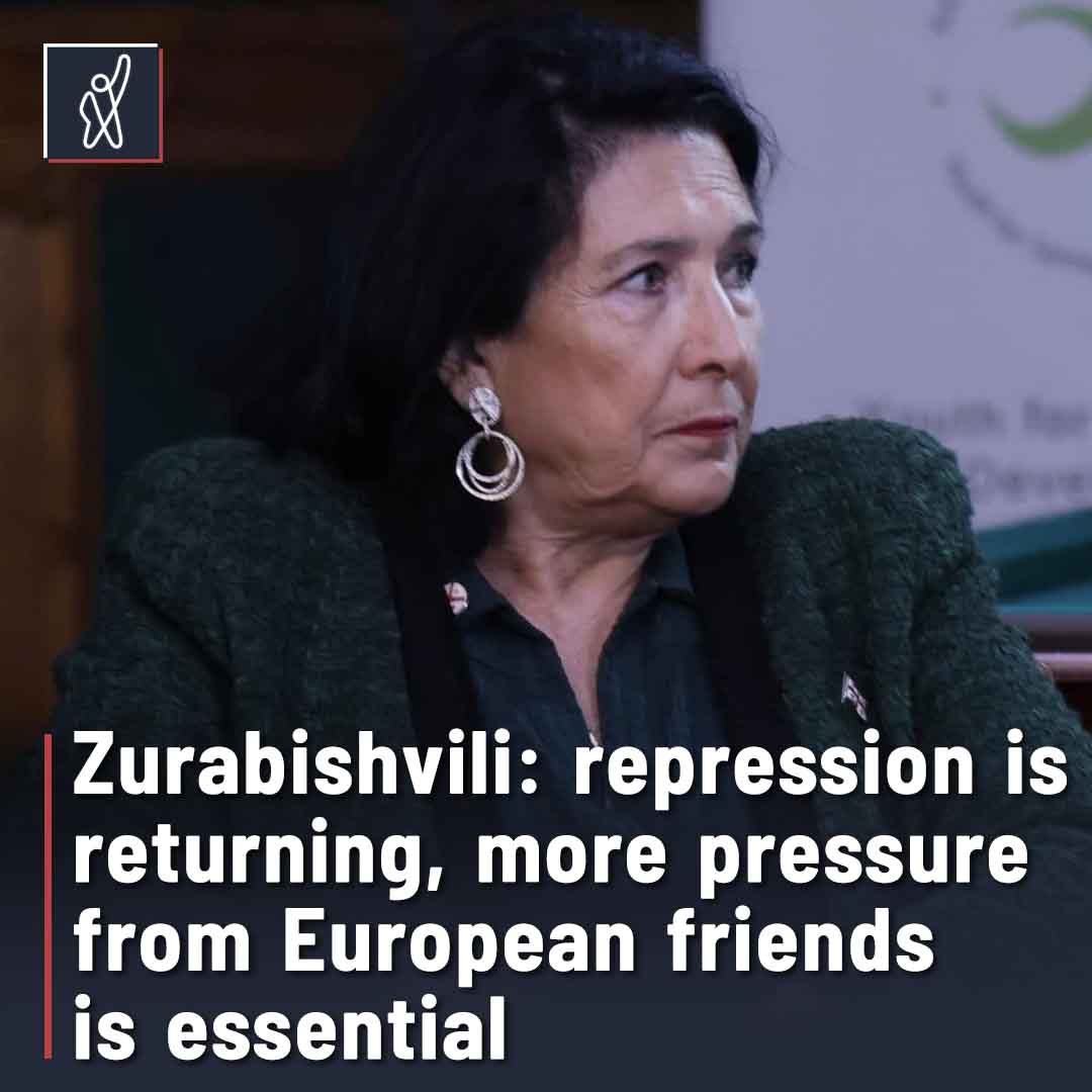 FormulaGe's tweet photo. On the 45th day of demonstrations in major cities, repression is making a comeback: arrests, torture, "titushki," and denial of medical assistance. Greater pressure from our European friends is essential to demand new elections.

The fifth president of Georgia, Salome Zurabishvili, wrote this on X.