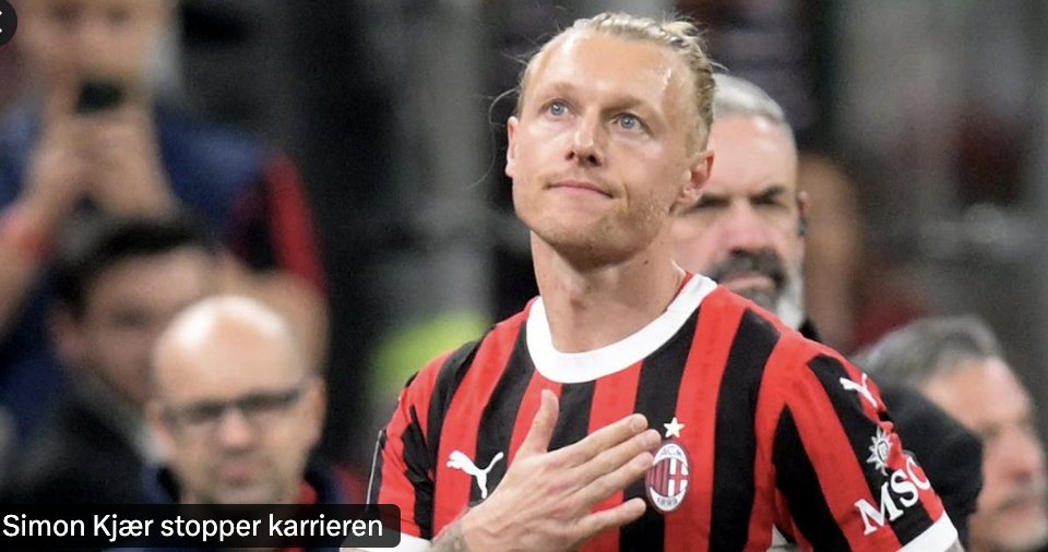 larshendel's tweet photo. Simon Kjær's career is over.
Despite a lot of offers from clubs in the Top5 leagues - also in the #ChampionsLeague - nothing could convince him to continue.
In his own mind the #Denmark captain said goodbye when he left #ACMilan; the club of his dreams.
https://t.co/fU8XMwOOOZ https://t.co/zMlLhL5irK