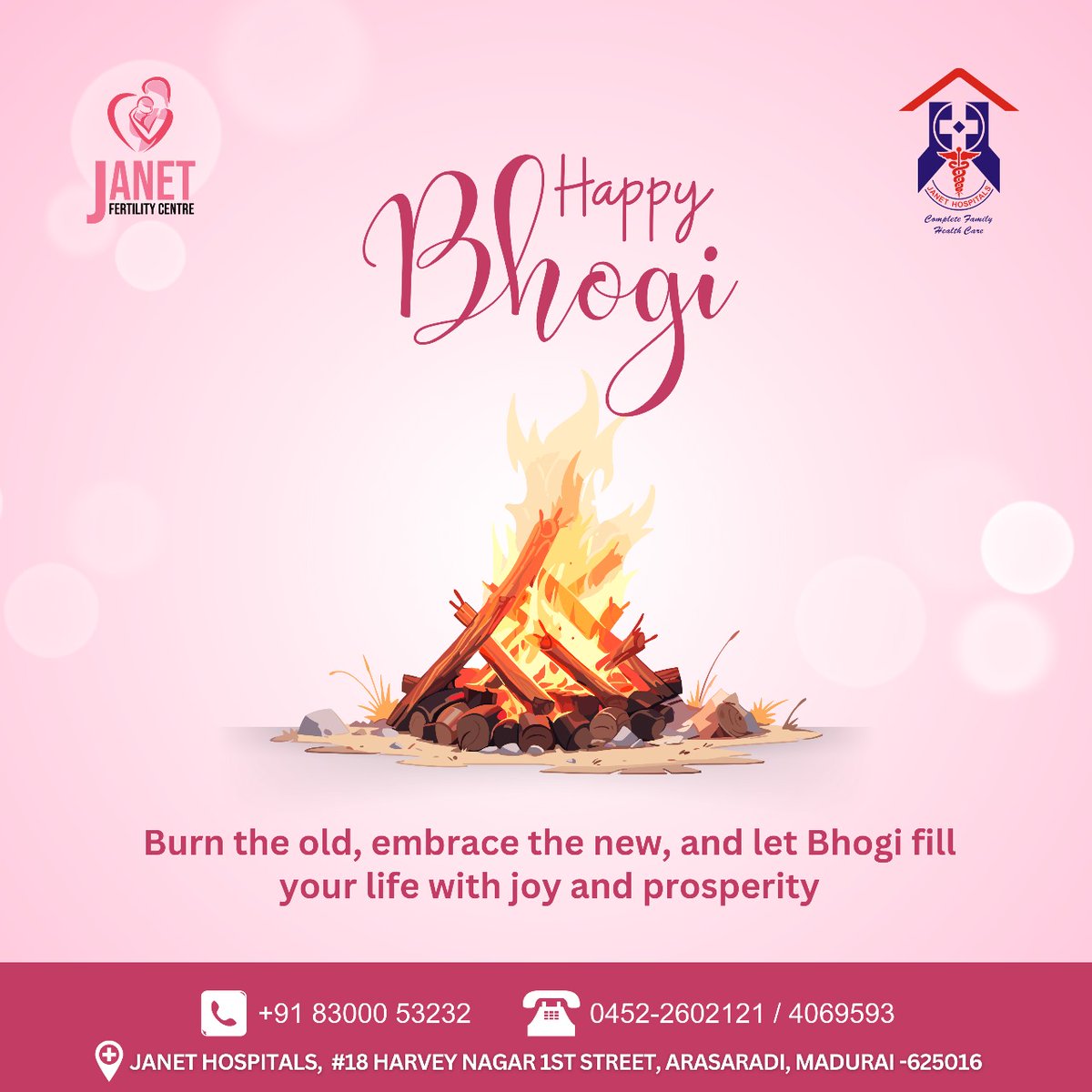 janethospital's tweet photo. 🌾✨ Happy Bhogi Wishes from Janet Hospitals! ✨🌾
Stay healthy, stay happy!

📞 Call us at: +91 83000 53232
🌐 Learn More: https://t.co/rAkVy6Ciqo

#HappyBhogi #JanetHospitals #HealthAndHappiness #FreshBeginnings #CelebrateHealth #Bhogi2025 #MaduraiHospitals #CareWithCompassion https://t.co/BuzWeW4HXq