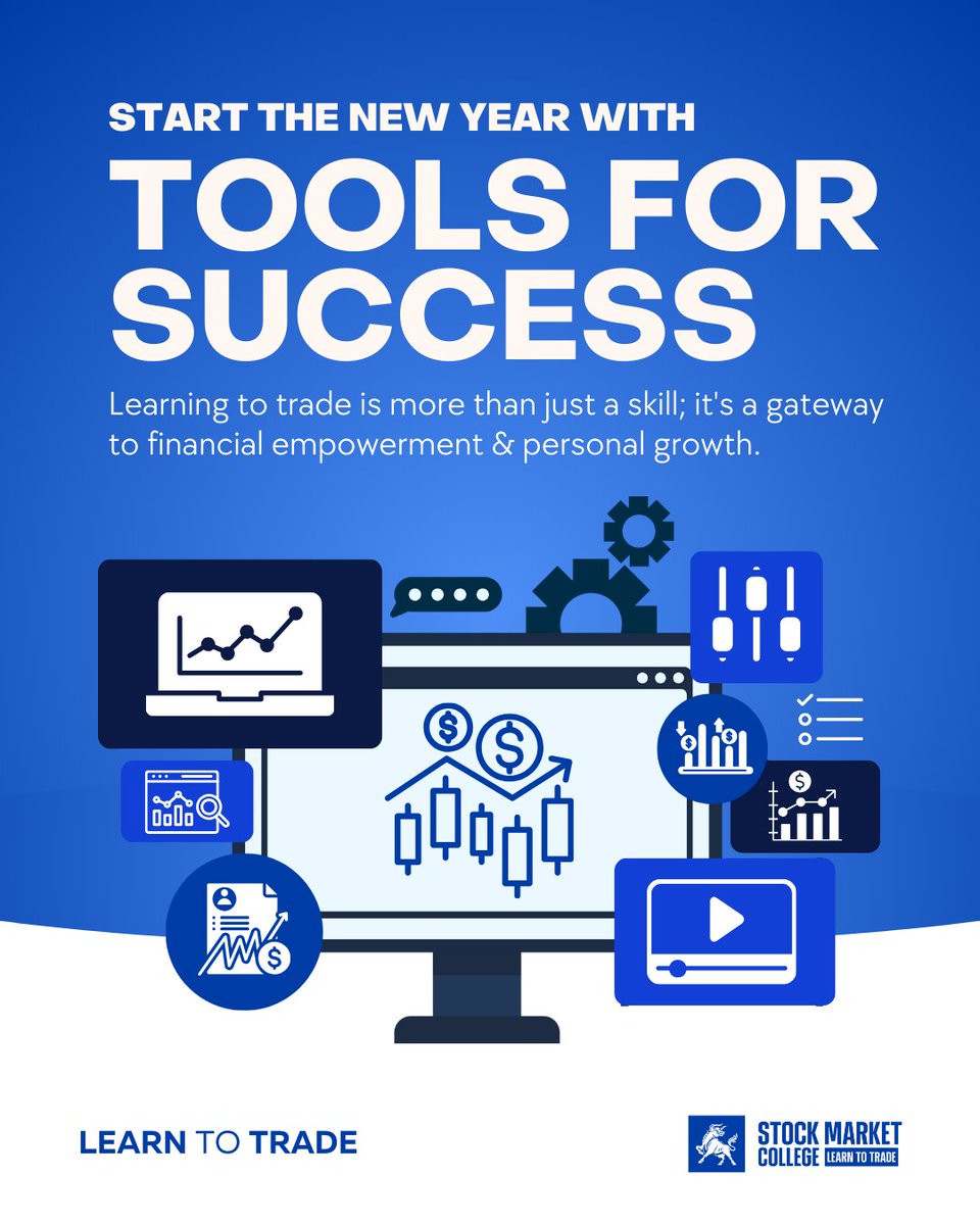 StockMarketClg's tweet image. Learning to trade isn’t just about acquiring a skill; it’s about unlocking financial empowerment and personal growth. Our comprehensive courses are designed to guide you every step of the way. bit.ly/3FR7obg

#tradingworkshops  #tradingsupport #livetradingsessions