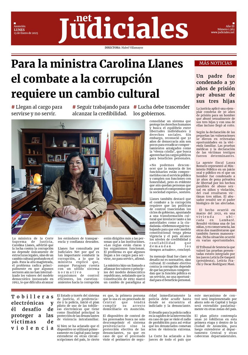 ¡Muy buen día, feliz lunes!

Te dejamos la Tapa de #JudicialesNet de hoy ⚖️