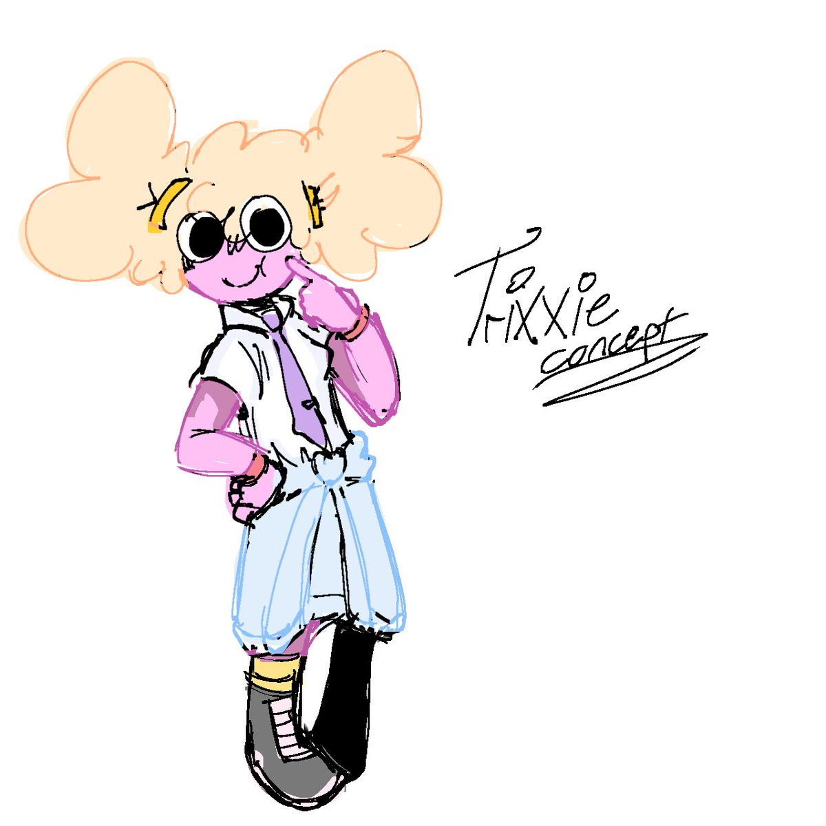Hyperfunk024's tweet photo. We are making a demo for hyperfunk before v1!! Here’s a character(design by @Luxypqrlolol ) Trixxie is officially Iris’ romantic partner as well

@News_Funkin 
@THEREALTIMELIME 
@FNFNewsAnnounc1 
@FNF_funkinnews https://t.co/qgoephvSud