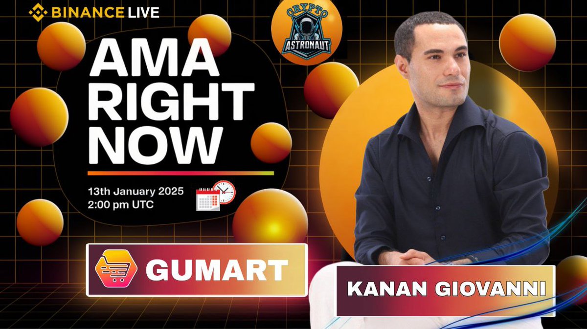 CryptoAs_TW's tweet photo. We are pleased to Announce our next AMA! With #GUMART

🔶𝗕𝗜𝗡𝗔𝗡𝗖𝗘 𝗟𝗜𝗩𝗘 🔶

🎁Reward: $100 USDT

🏠Venue: https://t.co/x0PLlzhsZg

📆Date: 13th January 2025

🕒Time: 2:00 PM UTC 

✅Question from Introduction Segment 
✅Question from Live  Segment

🔰Rules
Follow @CryptoAs_TW & @GumartEC
💠 Comment, Like,Retweet & Follow