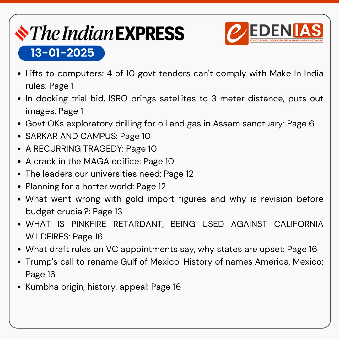 Team_EDENIAS's tweet photo. #ToBeRead in The Hindu &amp; The Indian Express 11/01/2025
.
.
.
.
.
#upsc #ias #thehindu #theindianexpress #news #currentaffirs #gk #todaynews #hottopic #newspaper #india #study #aspirants #upsctopper #upscaspirants #lbsnaa #iasofficer #hardwork #trending #aspirants #todaypost https://t.co/gIoCNmLWWd