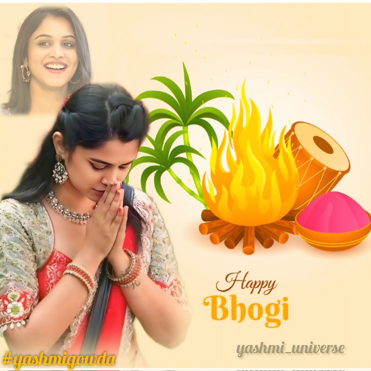 Teja_4k's tweet photo. Happy #Bhogi to all #yashmi fans https://t.co/f2umZGh7V6