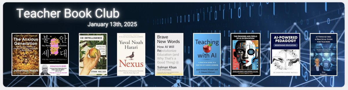 dale_rickardo's tweet image. Huge shout-out to our amazing #ISBlearning librarians for putting together another awesome annual whole-school PD bookclub. 

This year&apos;s focus was all about #AI&apos;s impact on learning. 

Our best bookclub to date! 🔥🔥🔥