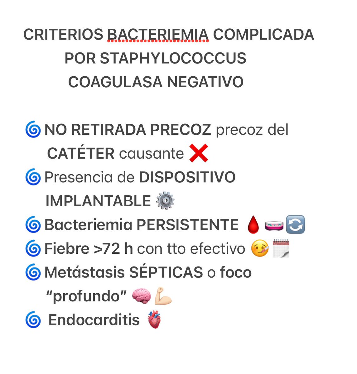 infeccHRUmalaga's tweet photo. Consideras #Staphylococcus #CoagulasaNegativo SIEMPRE una contaminación? OJO!👀 en @CMIJournal se consideró BACTERIEMIA #COMPLICADA si 📸2👇🏻 y tuvieron MAYOR MORTALIDAD q las NO complicadas (22.1% vs 11.7%, p 0.004). 
Predictores mortalidad🩸SCN👇🏻📸3
🔗https://t.co/vBRPbWlynb https://t.co/yx1Sdx1fqX