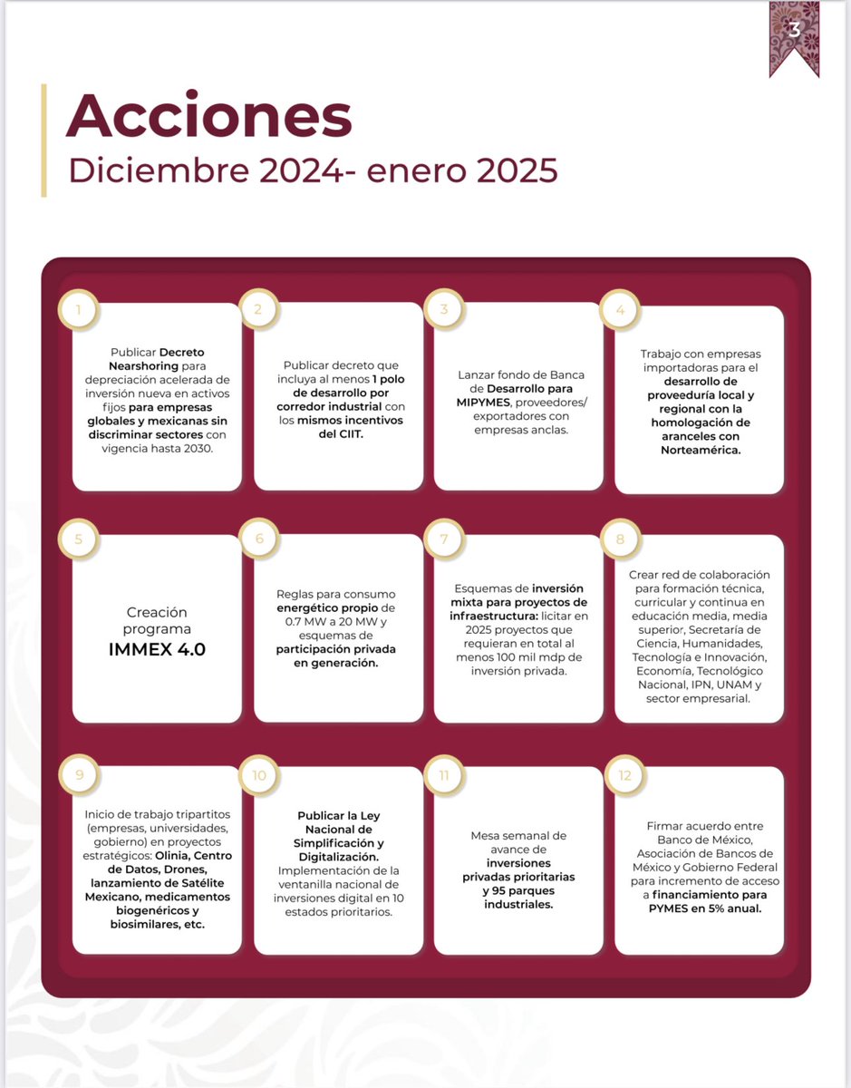 El Plan México “Estrategia Nacional de Industrialización y Prosperidad Compartida” propone las siguientes acciones: <a href="/heraldoradio_/">Heraldo Radio</a> <a href="/WRADIOMexico/">W Radio México</a> <a href="/Momento_Co/">MomentoCorporativo</a> <a href="/elsolde_mexico/">El Sol de México</a> #PlanMexico #Economía #PIB