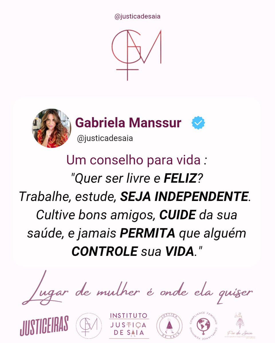 Mulher, você é capaz de tudo o que sonhar! 
Acredite em si mesma, invista na sua carreira, cultive relacionamentos saudáveis, nunca permita que te digam o que você pode ou não fazer e lembre-se que lugar de mulher é onde ela quiser. 

#segunda #frasedodia #mulheresempoderadas