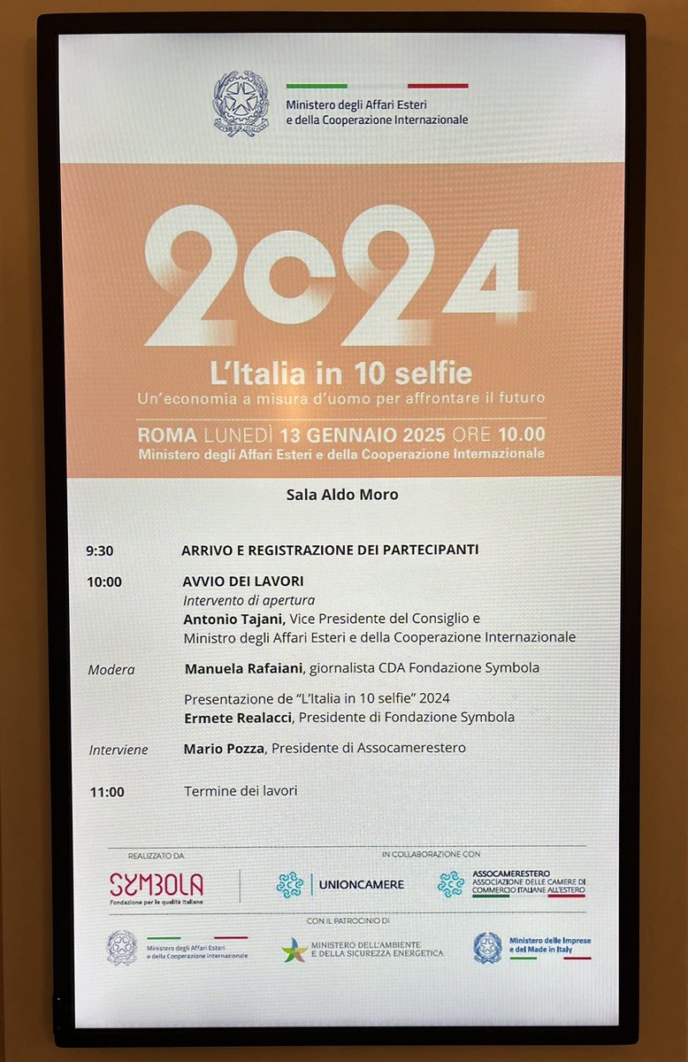 FabrizioLobasso's tweet photo. La fondazione #Symbola @SymbolaFondazio
per le qualità italiane (con @unioncamere - Unioncamere - Unione italiana delle Camere di commercio, industria, artigianato e agricoltura e @assocamestero)
il cui evento oggi abbiamo ospitato in #Farnesina @ItalyMFA - Ministero degli Affari Esteri e della Cooperazione Internazionale, ci ricorda che siamo bravi a piangerci addosso e meno bravi a riconoscerci le nostre eccellenze in campo imprenditoriale.
E allora ecco qualche splendido dato relativo all’Italia 🇮🇹 al #saperfareitaliano e al #belloebenfatto:
👉 Leader mondiali in #economiacircolare e per operatori privati nelle #energierinnovabili
👉 Primo tra i Paesi G7 per produzione di #acciaioverde
👉 Primo in 🇪🇺 per qualità e sostenibilità in #agricoltura
👉 Le #giostreitaliane sono le più vendute al mondo per bellezza, sicurezza ed #efficienzaenergetica
👉 Primi in 🇪🇺 per produzione #pannelliriciclati
👉 Secondi al 🌎 per #turismocongressuale
👉 Campioni mondiali per produzione di #pasta
👉 Primi al mondo per crescita export in #farmaceutica
👉 Numero 1 mondiale per siti #UNESCO
👉 Leader europei nel #design
#diplomaziadellacrescita
#diplomaziadeivalori