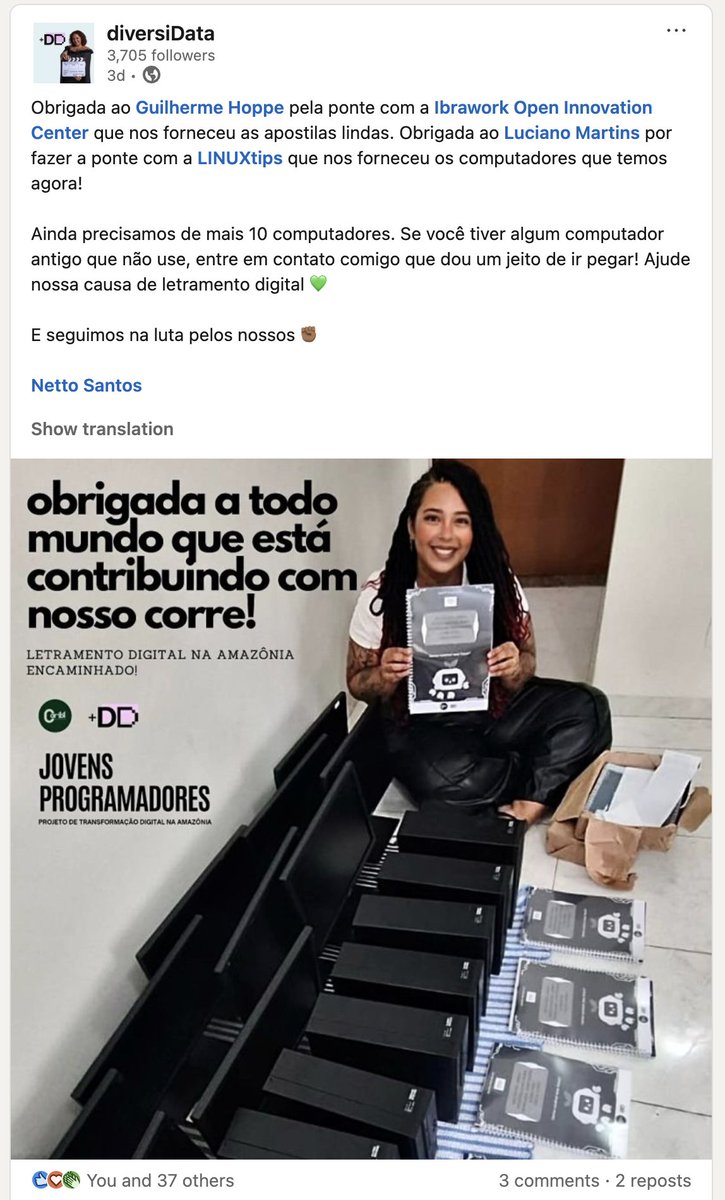 A LINUXtips não é apenas uma escola de tecnologia, mas uma comunidade dedicada a transformar a sociedade por meio da tecnologia, apoiando quem fala português não só no discurso, mas com muito trabalho e coração.