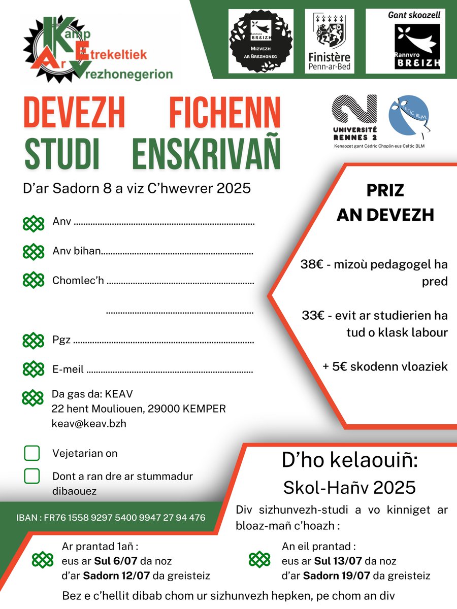 D'ar Sadorn 8 a viz C'hwevrer 2025, KEAV a ginnig deoc'h un devezh-studi :

Ar SDEG, Sindrom dic’hallusted d’en em gompren, (C’est pas/plus le même breton !)

Gant Lukian KERGOAT

Peseurt binviji niverel evit studiañ ha diorren implij ar brezhoneg

Gant Mélanie JOUITTEAU