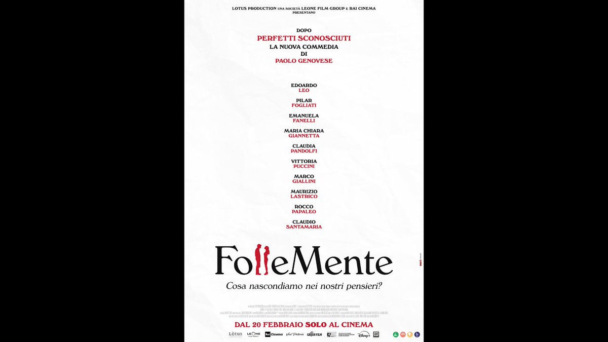 APA (@apaudiovisivi) on Twitter photo #FolleMente, il nuovo film di #PaoloGenovese, uscirĆ al cinema il 20 febbraio.
Ć una produzioneĀ <a href="/lotusproduzioni/">Lotus Production</a> conĀ <a href="/RaiCinema_press/">Rai Cinema</a>, in collaborazione conĀ <a href="/DisneyPlusIT/">Disney+ IT</a>,Ā in associazione conĀ #VicePictures.
#APA
šbit.ly/4jrYYKj #FolleMente, il nuovo film di #PaoloGenovese, uscirĆ al cinema il 20 febbraio.
Ć una produzioneĀ <a href="/lotusproduzioni/">Lotus Production</a> conĀ <a href="/RaiCinema_press/">Rai Cinema</a>, in collaborazione conĀ <a href="/DisneyPlusIT/">Disney+ IT</a>,Ā in associazione conĀ #VicePictures.
#APA
šbit.ly/4jrYYKj
