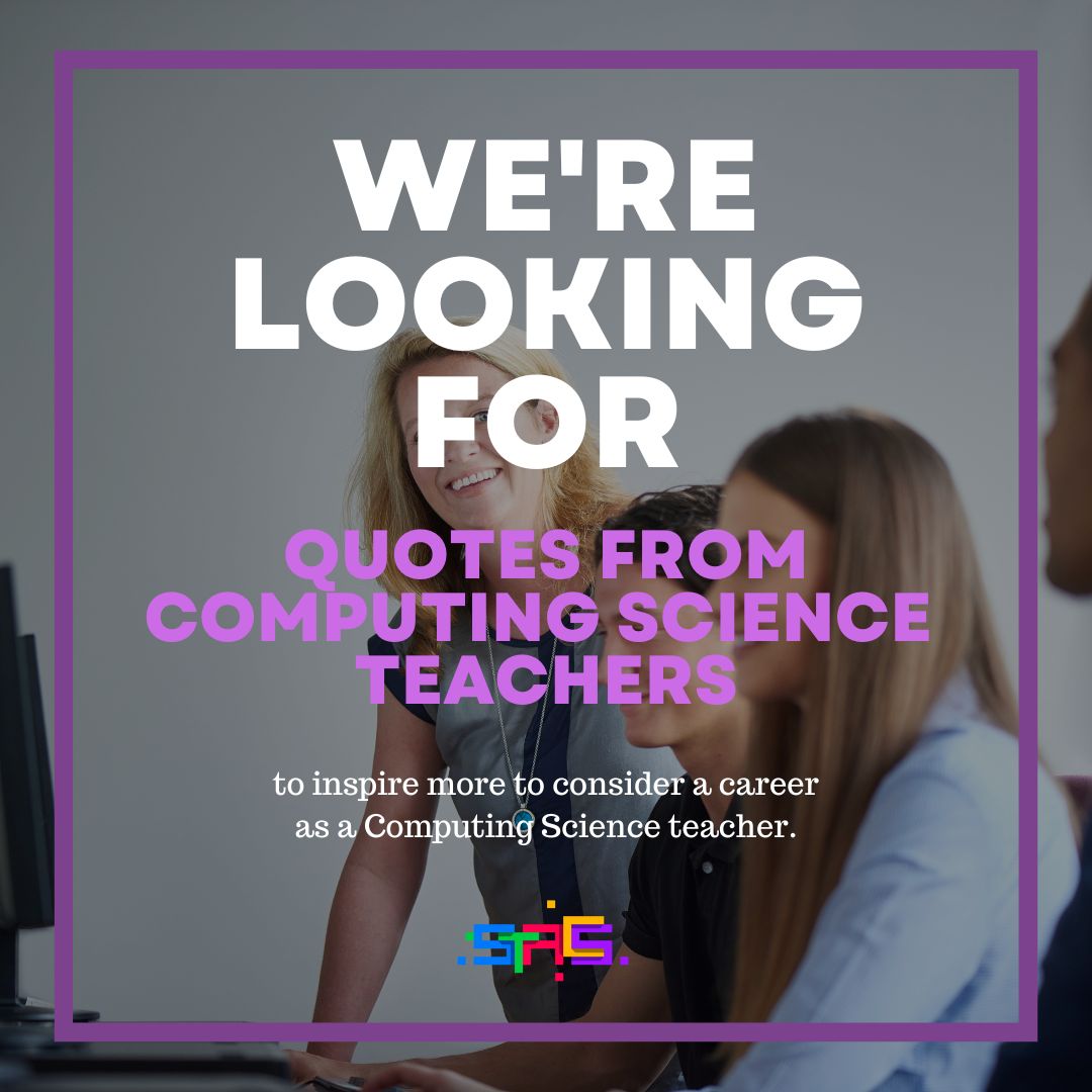 stacshq's tweet image. 📢Help us inspire future CS teachers! We're gathering quotes from amazing CS teachers like you.
Share your thoughts on:
- Most rewarding aspect
- Best part of the job
- Advice for aspiring CS teachers
Your input is invaluable!
#TeachComputingScience