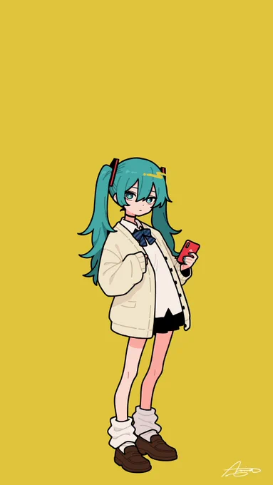 I designed a smartphone wallpaper featuring Hatsune Miku! Which one would you choose, with text or without? Check out the details and let me know your thoughts! #HatsuneMiku
