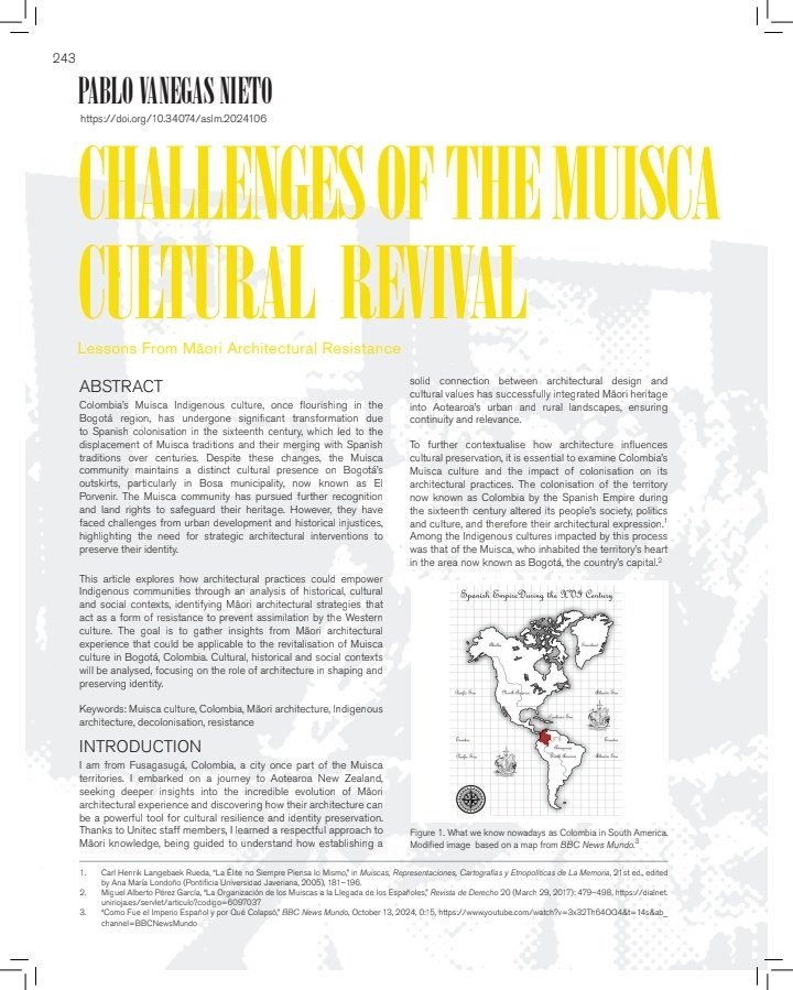 Descendents182's tweet image. Yo sé que no es una mujer bonita o un hecho amarillista, pero me publicaron un artículo científico en Nueva Zelanda 🇳🇿! Sobre los Muiscas 🇨🇴! Y su arquitectura.
No es mucho pero es un trabajo honesto, me encantaría si pueden compartirlo lo más que puedan 🙏🏻unitec.ac.nz/epress/wp-cont…