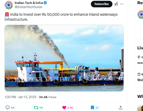 andhrudu12's tweet photo. #NationalWaterway4 #InlandWaterways #BuckinghamCanal #NW4 #IWAI https://t.co/HSNeUT5pJ8