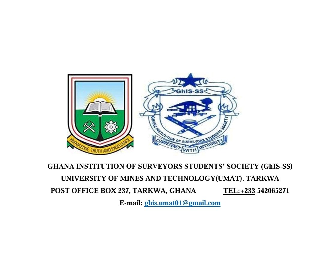 ghisumat's tweet image. This is the official X page for UMaT - Ghana Institution of Surveyors Student's Society (GhIS-SS).
Follow us for more Updates ๐ค๐