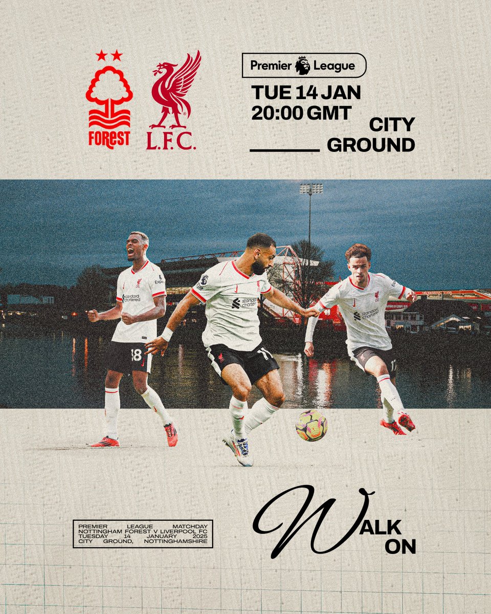 ⚪️ MATCHDAY ⚪️

The Reds travel to the City Ground to take on Nottingham Forest in the #PL 👊

#WalkOn | #NFOLIV