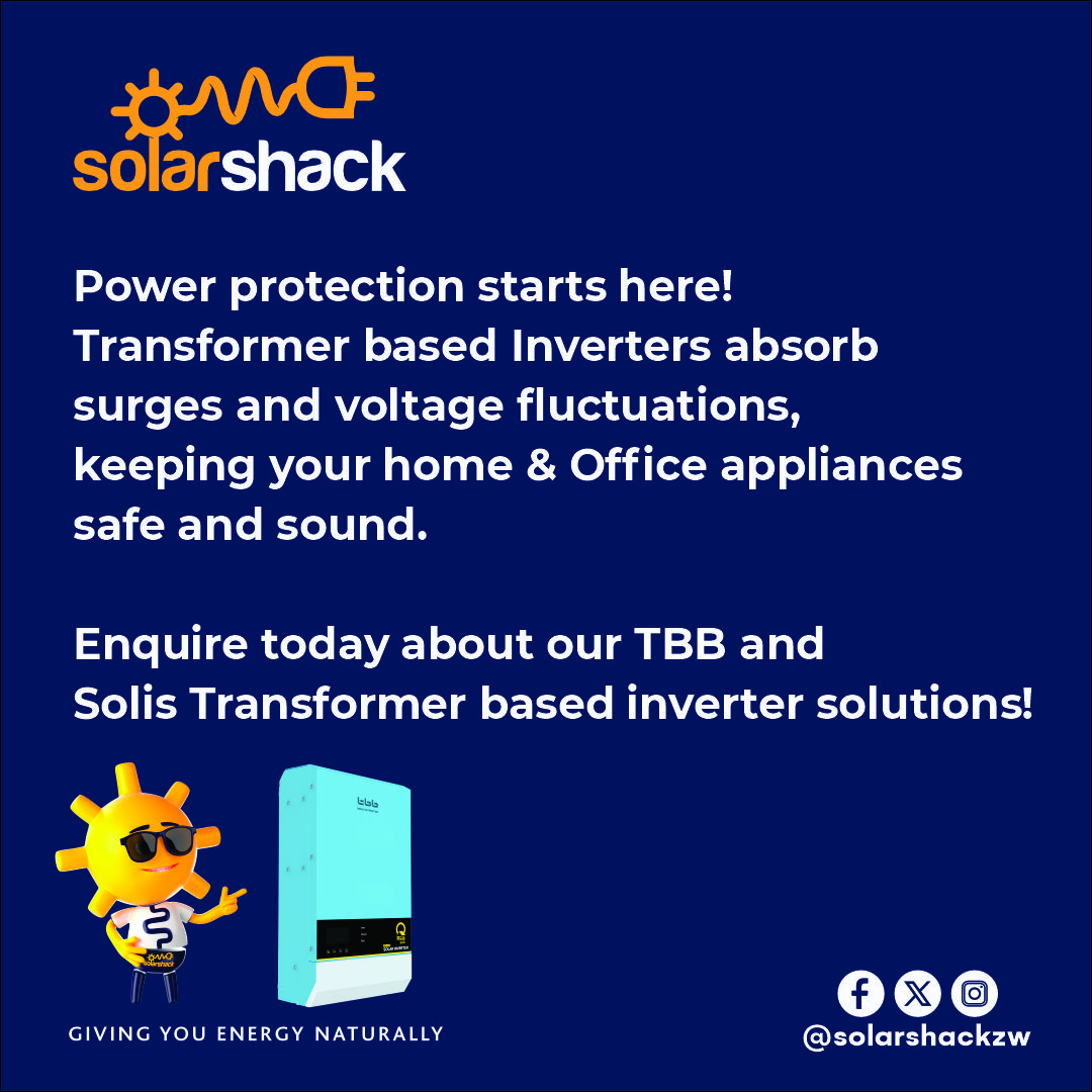 Sunny’s Monday Tip
Power protection starts here! Transformer based inverters absorb surges and voltage fluctuations, keeping your home &amp; Office appliances safe and sound.  Enquire today about our TBB and Solis Transformer based inverter solutions!

“Giving you energy-naturally”