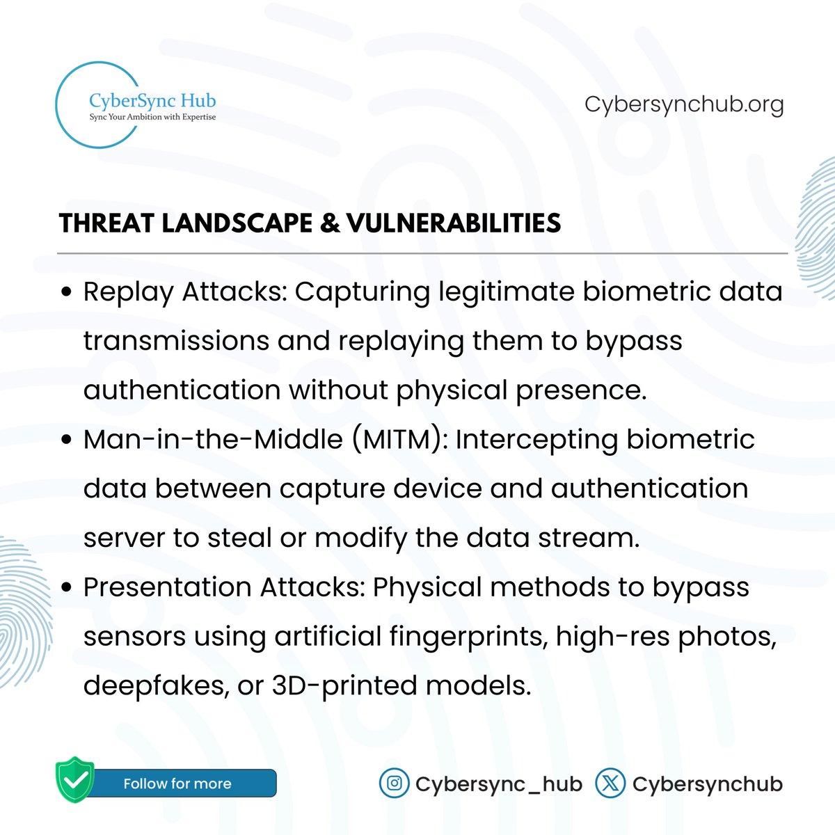 CyberSyncHub's tweet image. Biometric Authentication: Merging security with convenience. 

Let’s explore how this cutting-edge technology enhances cybersecurity by making identity verification both seamless and secure.

 #Cybersecurity #BiometricAuthentication #TechInnovation #CyberSyncHub