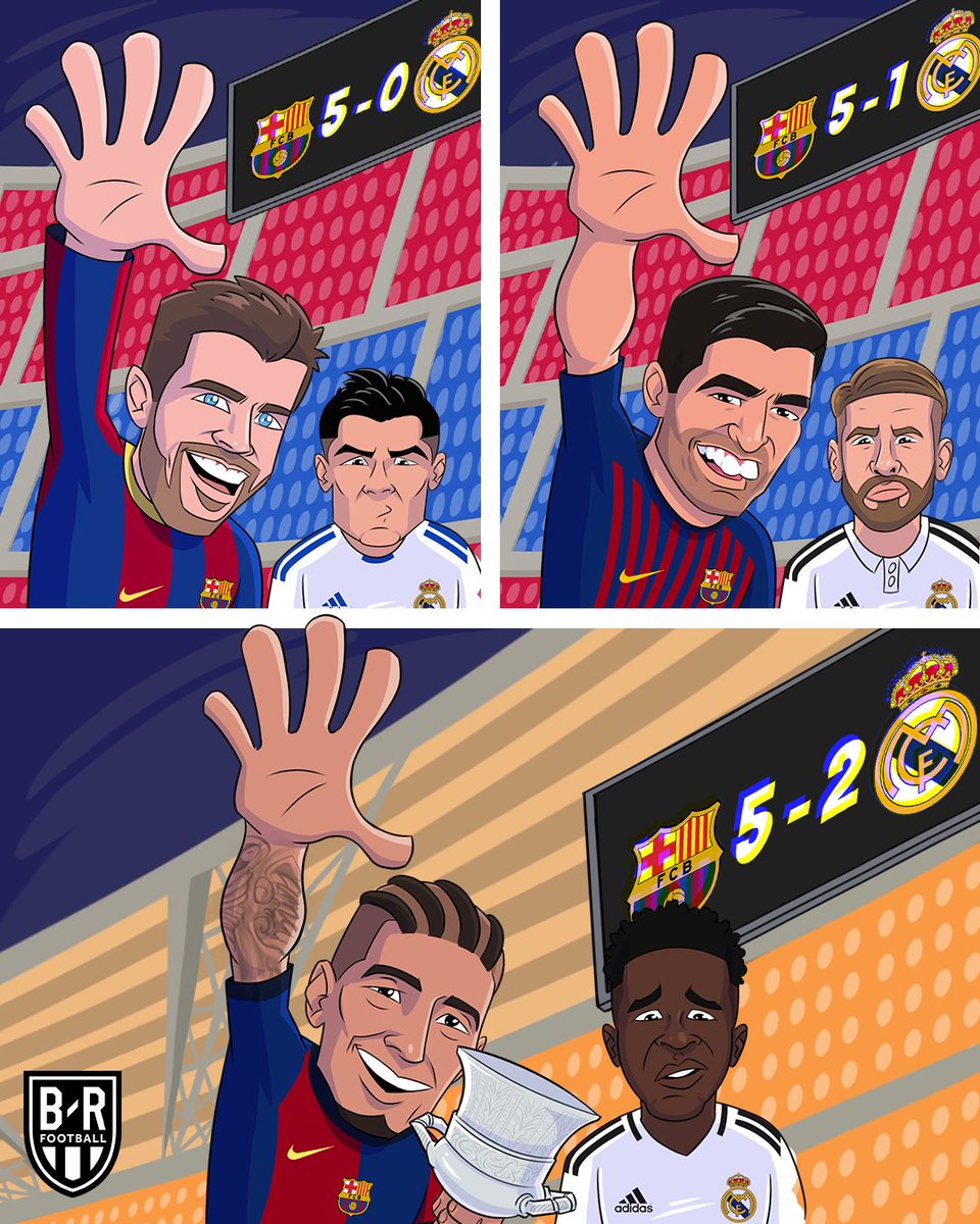 2010 🤝 2018 🤝 2025

New era but Barcelona still love putting five past Real Madrid 🖐️