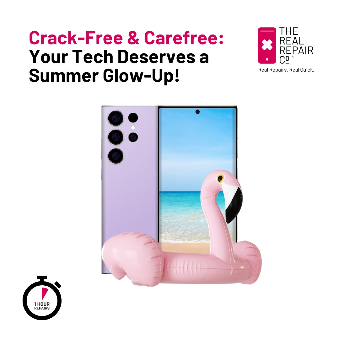 Sun, sand, and selfies? Make sure your phone can keep up with your summer fun! 🏖️

Whether it’s a screen repair or a new battery, we’ll have your device ready for the ultimate beach day.

Repair today, relax tomorrow! > bit.ly/3ifZxth 

#TheRealRepairCompany #RealRepairs